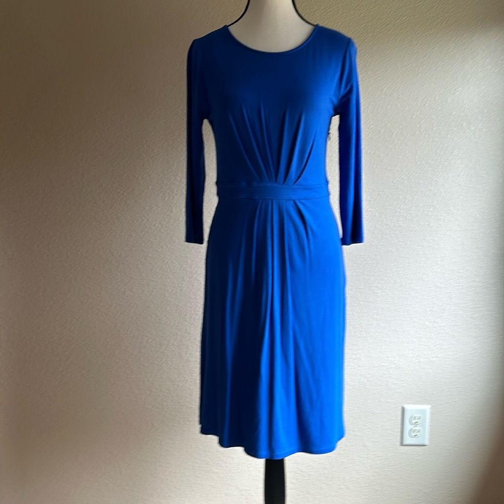 Women's Talbots medium blue 3/4 sleeve dress SP